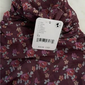 Free People Floral Bodysuit - Burgundy